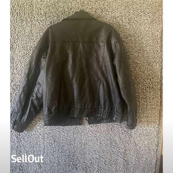 Junction West Men's Biker Jacket Black Leather Size L Full Zip Pockets - Picture 4 of 11